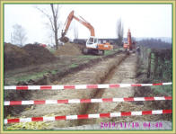 Leitungsgräben werden gezogen